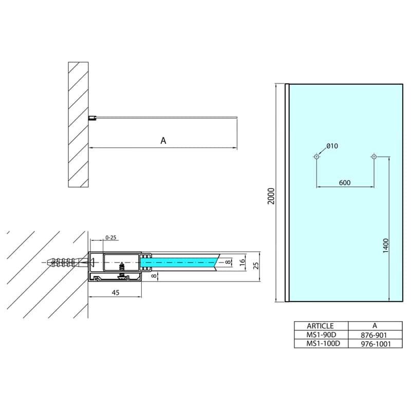 Polysan MODULAR SHOWER MS1-90-D 2