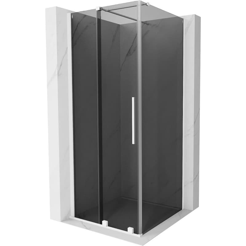 MEXEN/S - Velár sprchovací kút, posuvné dvere 90 x 90, grafit, biela 871-090-090-41-20 1