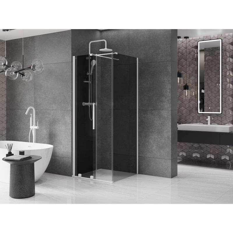MEXEN/S - Velár sprchovací kút, posuvné dvere 90 x 90, grafit, biela 871-090-090-41-20 3