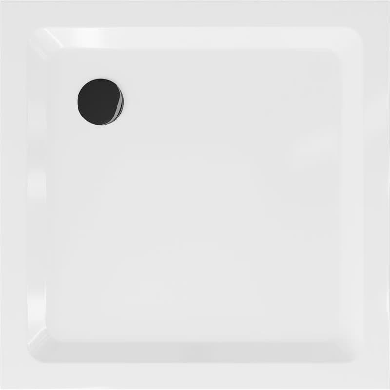 MEXEN/S - Flat sprchová vanička štvorcová slim 90 x 90, biela + čierny sifón 40109090B 4
