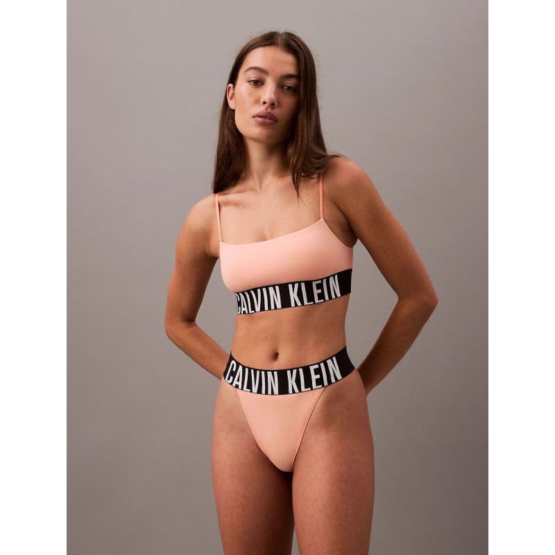 Dámske nohavičky CALVIN KLEIN HIGH LEG THONG-Papaya Punch 3