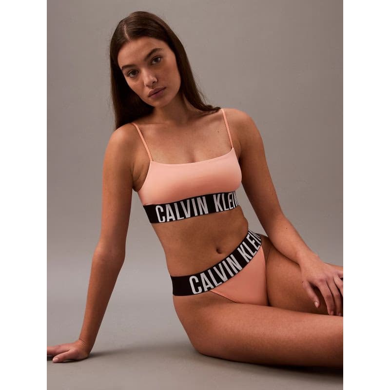 Dámske nohavičky CALVIN KLEIN HIGH LEG THONG-Papaya Punch 5