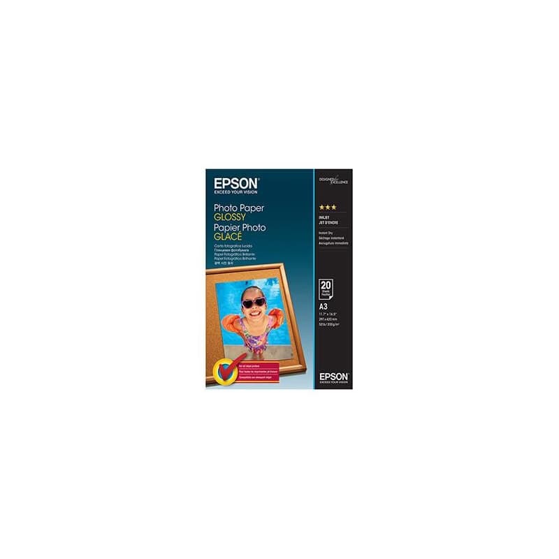 Epson Glossy Photo Paper, C13S042536, fotopapier, lesklý, biely, Stylus Color, Photo, Pro, A3, 200 g/m2, 20 ks, inkoustový 1