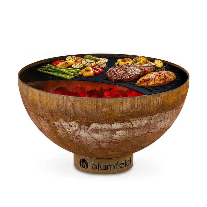 Blumfeldt Savage, ohnisko s grilom, Ø 60,5 cm, oceľ, ochranný kryt, hrdzavá 1
