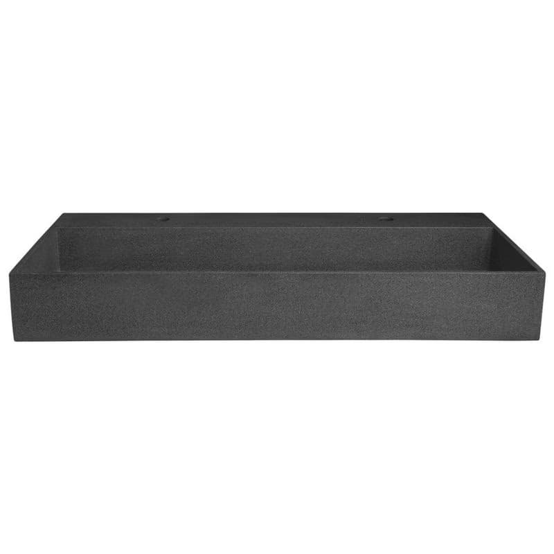 SAPHO - QUADRADO betónové dvojumývadlo s výpusťou, 96x44cm, čierny granit AR473 2