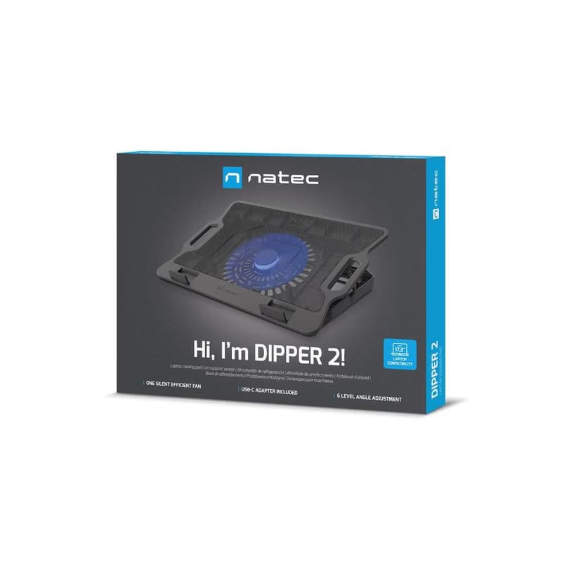 Chladiaca podložka pre nb Natec DIPPER 2, 12,1-17,3“, LED, 1xventilátor, 2xUSB 6