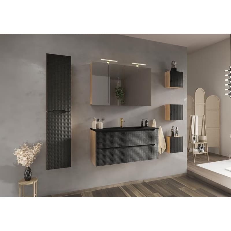 ArtCom Závesná skrinka do kúpeľne LUXOR Black 83-35-1D 3