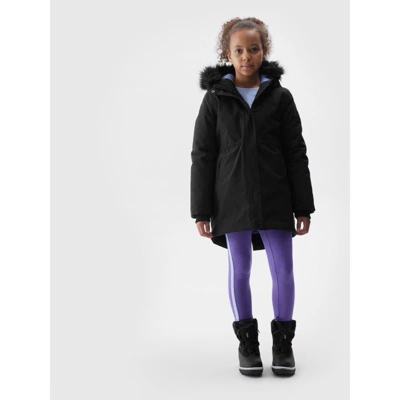 Dievčenská bunda 4F JUNIOR JACKET-JAW23TJACF106-21S-BLACK 3