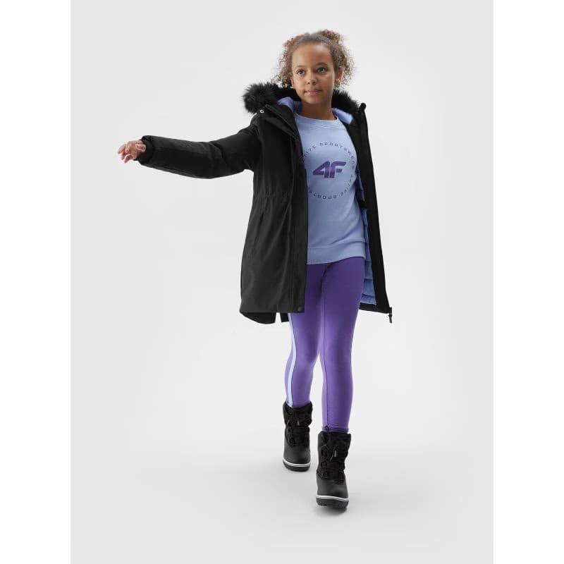 Dievčenská bunda 4F JUNIOR JACKET-JAW23TJACF106-21S-BLACK 4