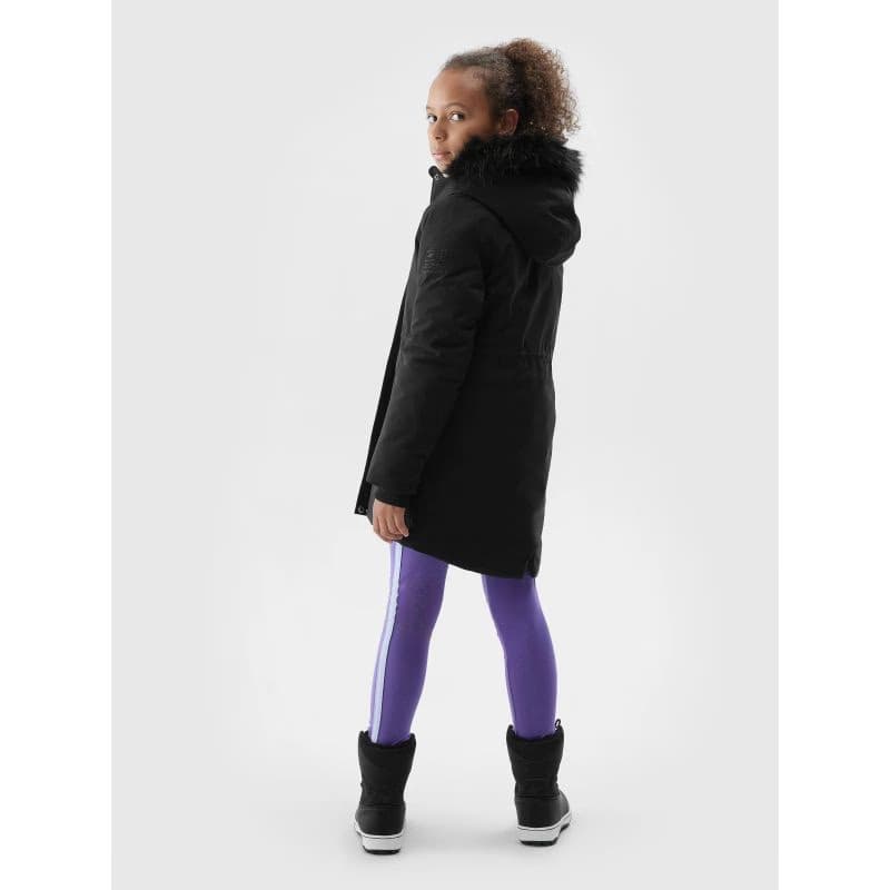 Dievčenská bunda 4F JUNIOR JACKET-JAW23TJACF106-21S-BLACK 5