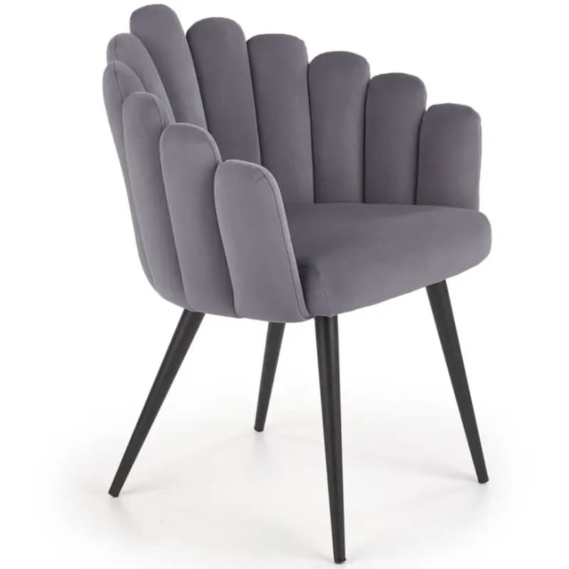 Stolička K410 Velvet/Kov Šedá 1