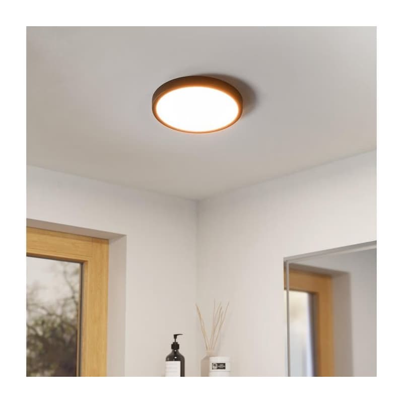 Eglo 901326-LED Kúpeľňové stropné svietidlo FUEVA LED/14,2W/230V pr.27,8cm IP44 čierna 901326