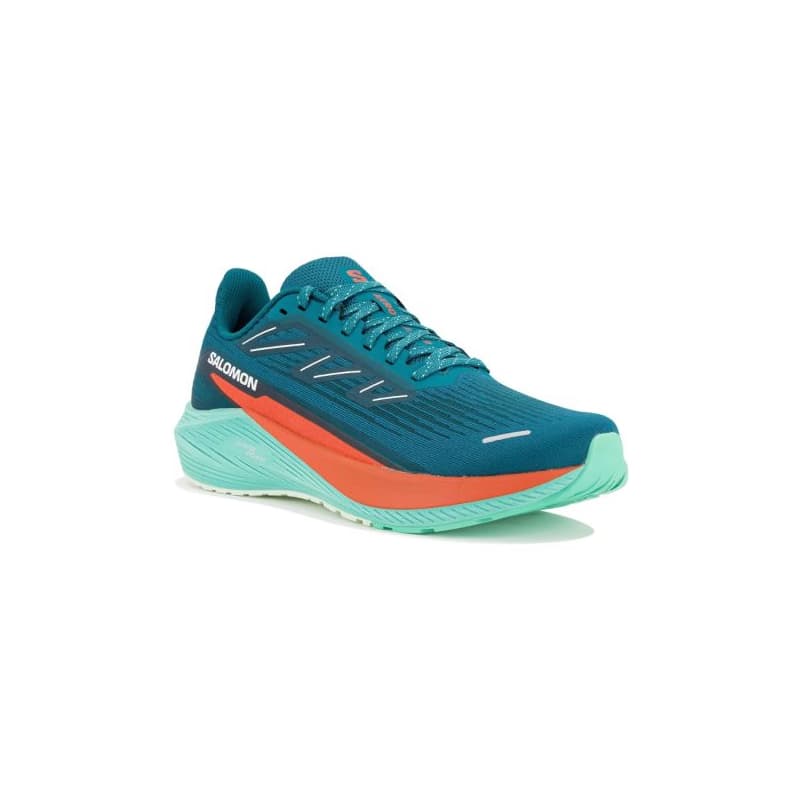 Pánska bežecká obuv SALOMON Aero Blaze 2 M deep lake cherry tomato electric green 1