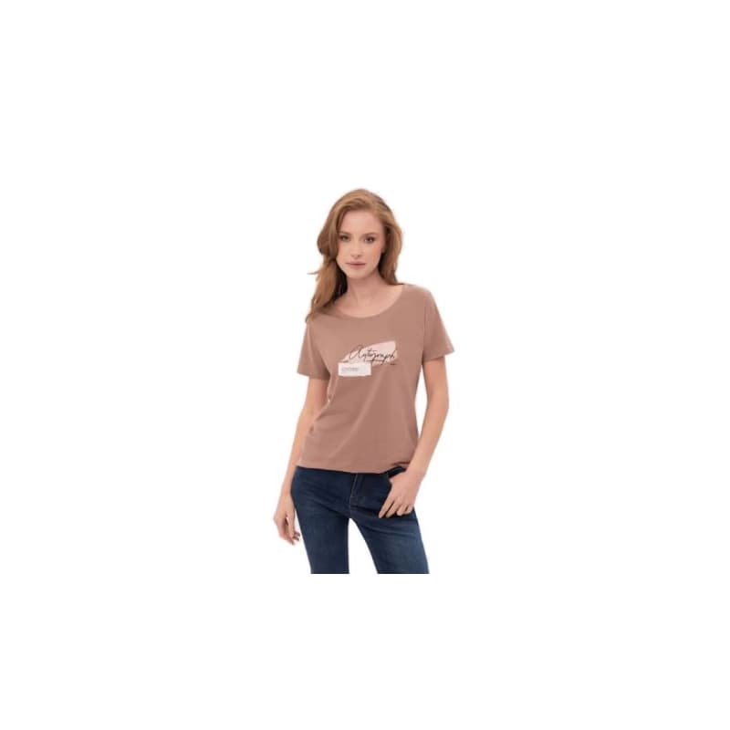 Dámske tričko s krátkym rukávom VOLCANO NOTE-500-BROWN 1