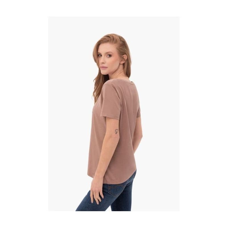 Dámske tričko s krátkym rukávom VOLCANO NOTE-500-BROWN 3