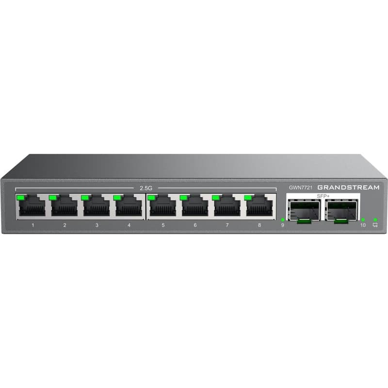 Grandstream GWN7721 L2 Lite managed switch, 8x 2.5GbE RJ45, 2x 10G SFP+ 1