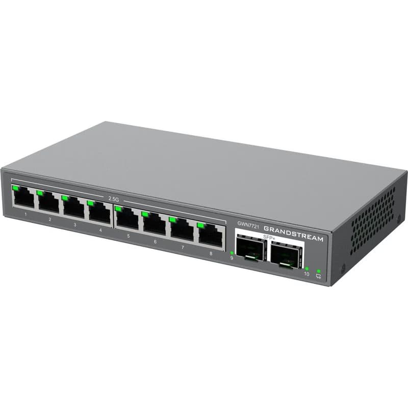 Grandstream GWN7721 L2 Lite managed switch, 8x 2.5GbE RJ45, 2x 10G SFP+ 3