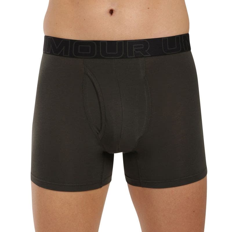 Pánske boxerky UNDER ARMOUR 3 PACK-UA PERFORMANCE COTTON - PRINT 6 inch-GRN 3