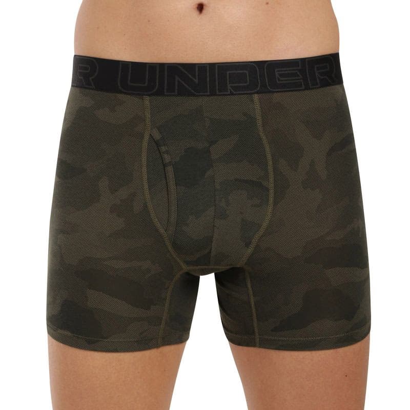 Pánske boxerky UNDER ARMOUR 3 PACK-UA PERFORMANCE COTTON - PRINT 6 inch-GRN 4
