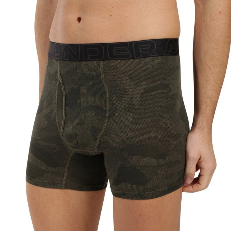 Pánske boxerky UNDER ARMOUR 3 PACK-UA PERFORMANCE COTTON - PRINT 6 inch-GRN 5
