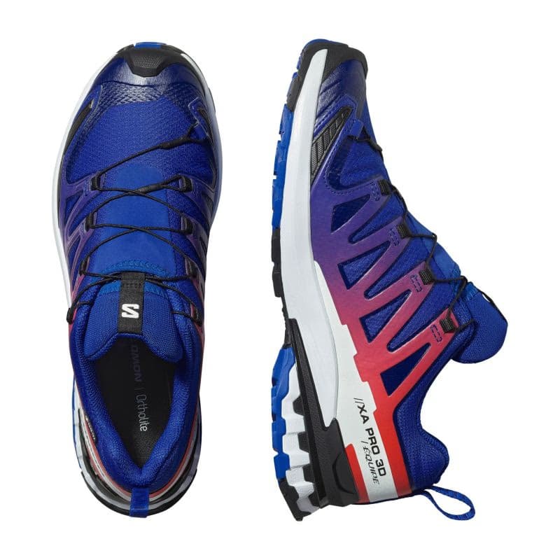 Pánska bežecká trailová obuv SALOMON XA Pro 3D V9 GTX Equipe M surf the web fiery red white 4
