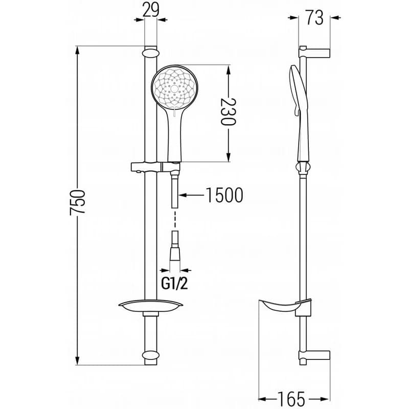 MEXEN/S - Saber DB74 Set umývadlové a vaňové batérie s príslušenstvom, chróm 72103DB74-00 4