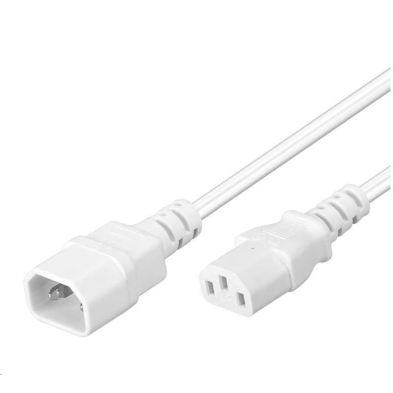 PREMIUMCORD Predlžovací kábel sieť 230V, C13-C14, biely 1m 1