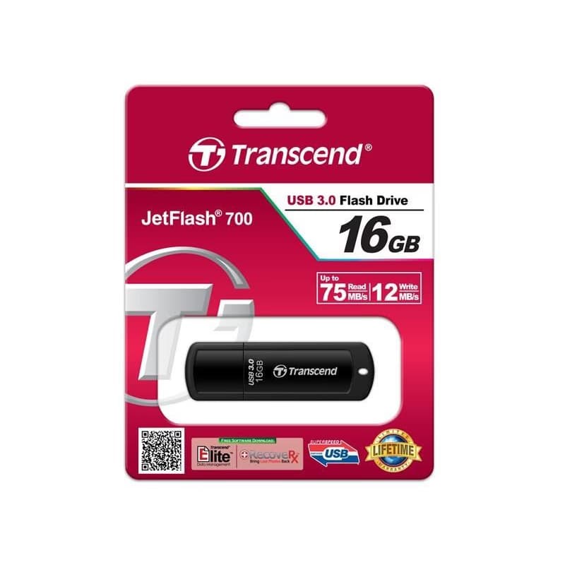 TRANSCEND Flash Disk 16GB JetFlash®700, USB 3.0 (R:75/W:12 MB/s) čierna 4