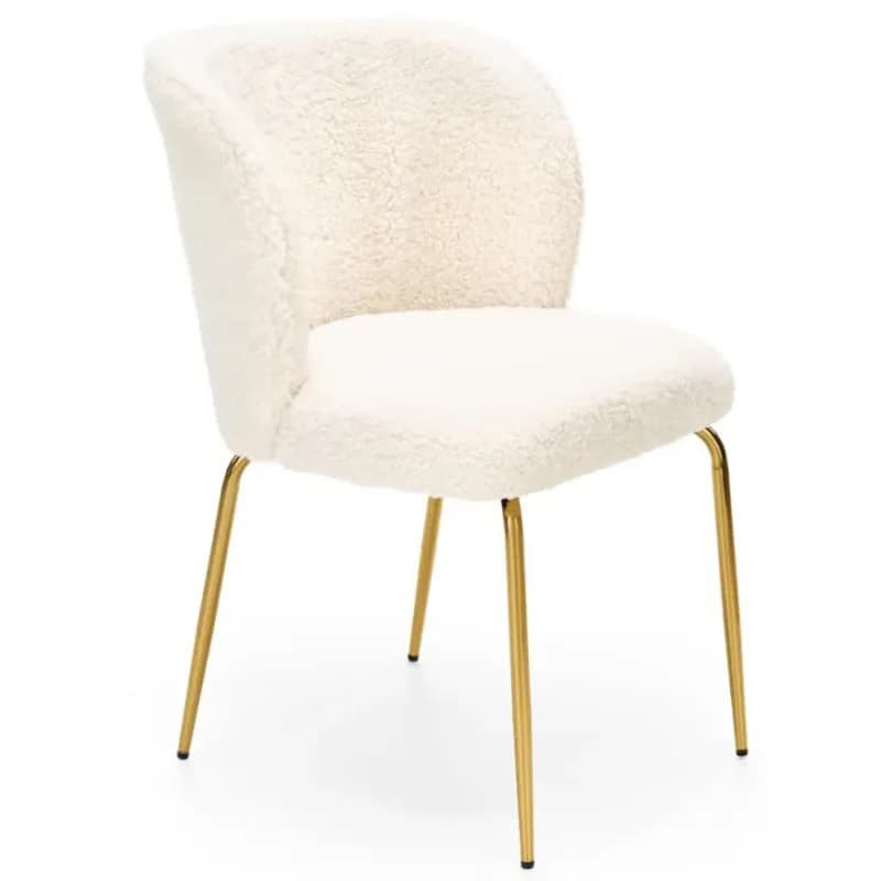 Stolička K474 Boucle/Chrome Krém/Zlatý 1