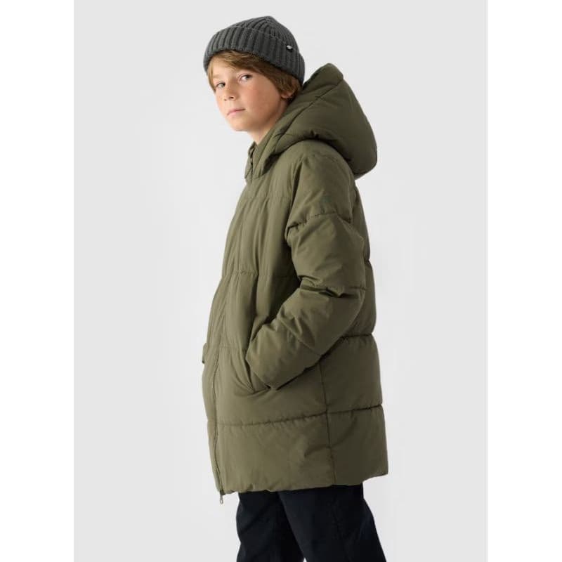 Chlapčenská bunda 4F JUNIOR DOWN JACKET-JWAW24TDJAM464-43S-KHAKI 3