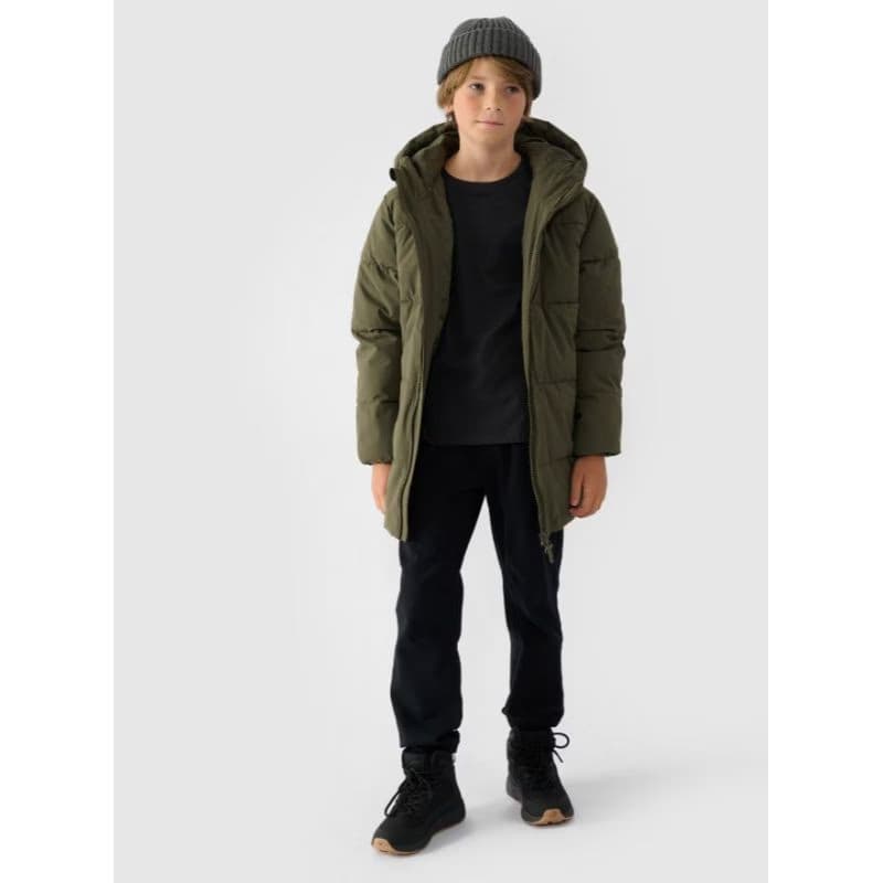 Chlapčenská bunda 4F JUNIOR DOWN JACKET-JWAW24TDJAM464-43S-KHAKI 5