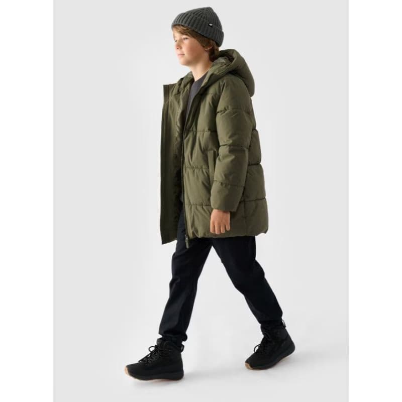 Chlapčenská bunda 4F JUNIOR DOWN JACKET-JWAW24TDJAM464-43S-KHAKI 6