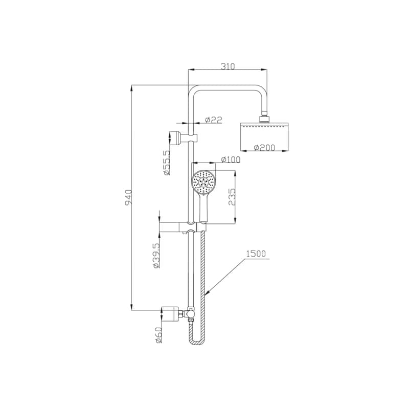 INVENA - Sprchový stĺp s termostatickou batériou ESLA AU-94-D01-C 2