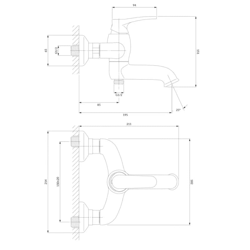 OMNIRES - ART DECO vaňová batéria so sprchovou súpravou, chróm lesk AD5131CR 3