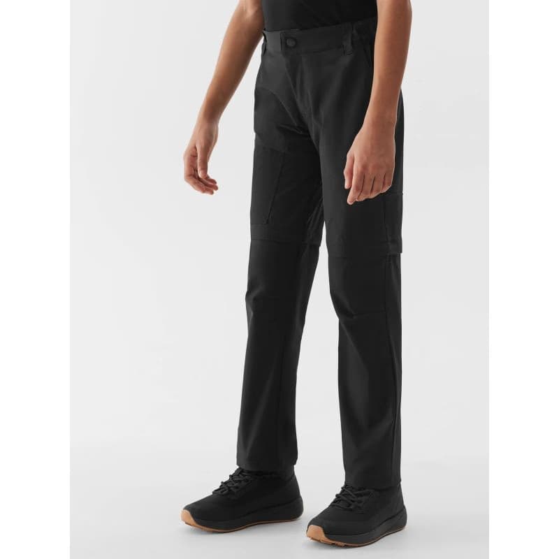 Dievčenské turistické nohavice 4F JUNIOR TROUSERS FNK-JWSS24TFTRF494-21S-BLACK 2