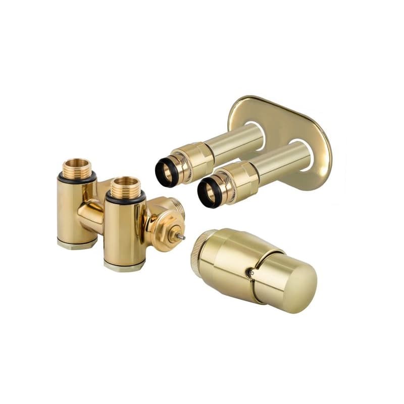 HOPA - THERMCOMB-SET, stredový ventil (Z4K) s pripojením pre elektrickú tyč - Farba - Zlatá, Variant - Pravá RDTHERMCOMSETRG
