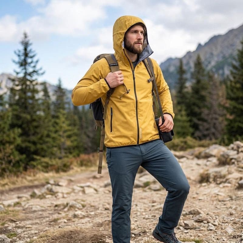 Pánska turistická bunda s kapucňou NORTHFINDER BENEDICTO-520mustard 5