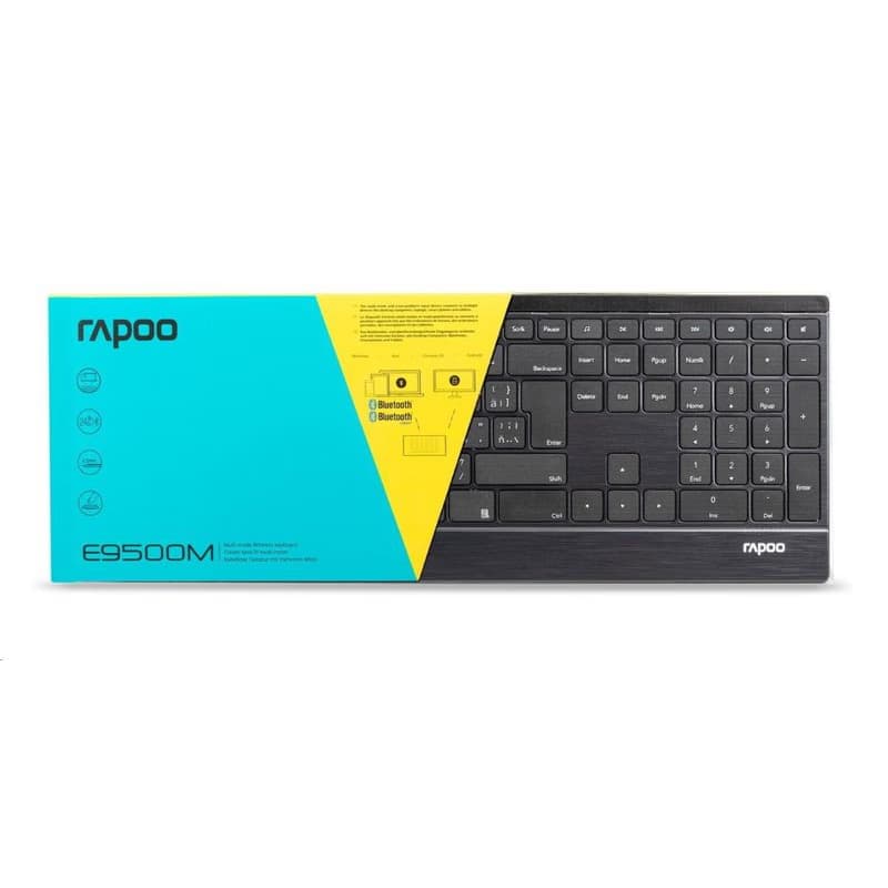 RAPOO klávesnica E9500M Multi-mode Wireless Ultra-slim Keyboard Black 6