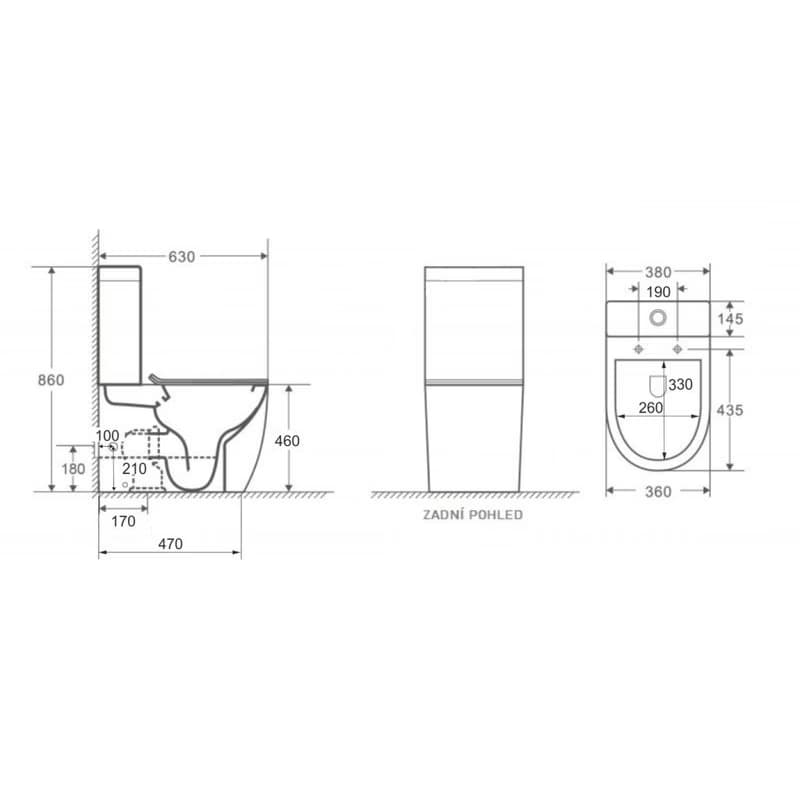 HOPA - Kombi WC ARCO RIMLESS sa SLIM sedadlom Soft-close OLKLT2157AR 2