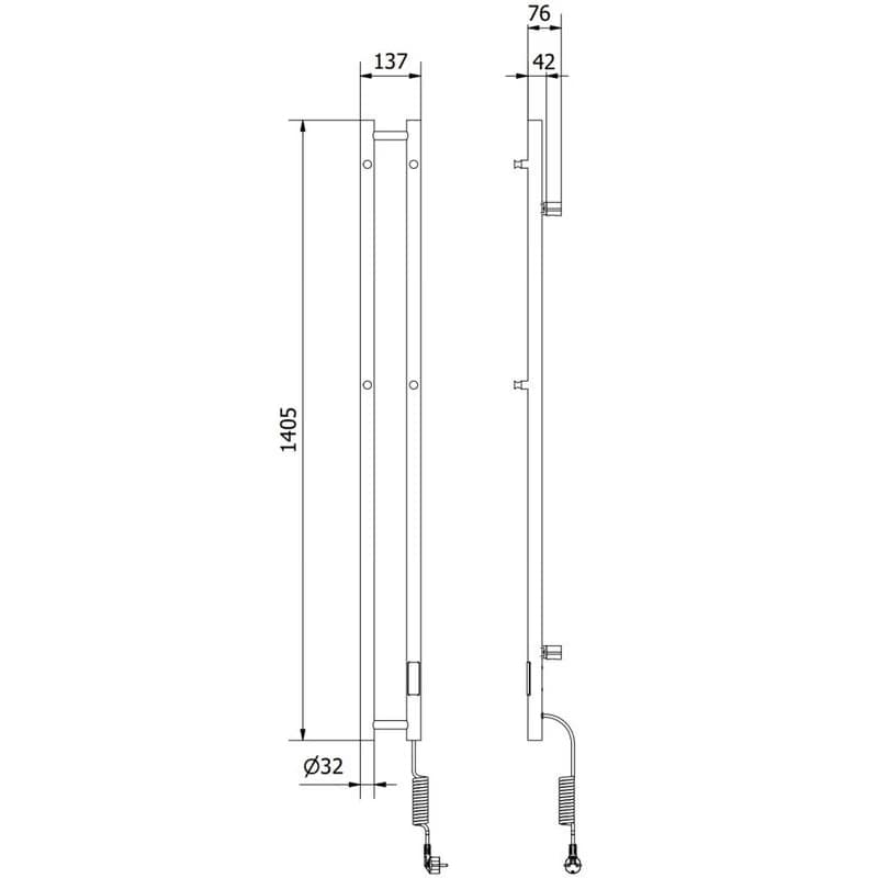 Mexen Pino W301-1405-137-00-70 1405 mm x 137 mm čierny 3