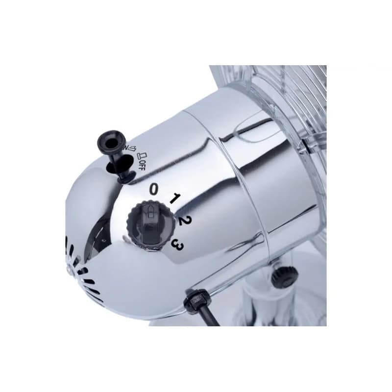 Orava SF-100 X stolný oscilujúci ventilátor, 3 stupne rýchlosti, oscilácia doprava a doľava, strieborná 4