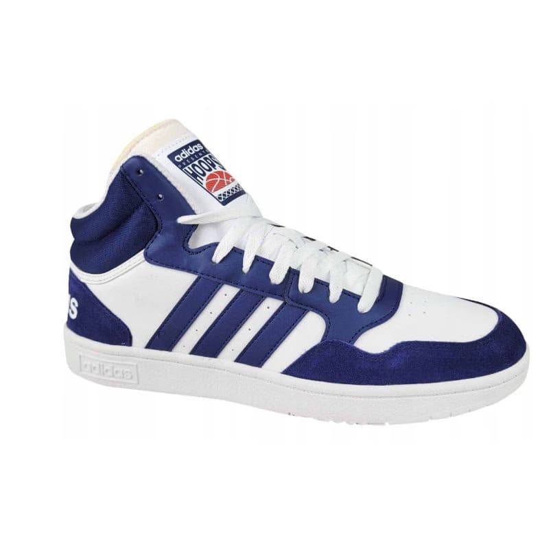 Pánska vychádzková obuv ADIDAS Hoops 3.0 Mid cloud white dark blue dark blue 3