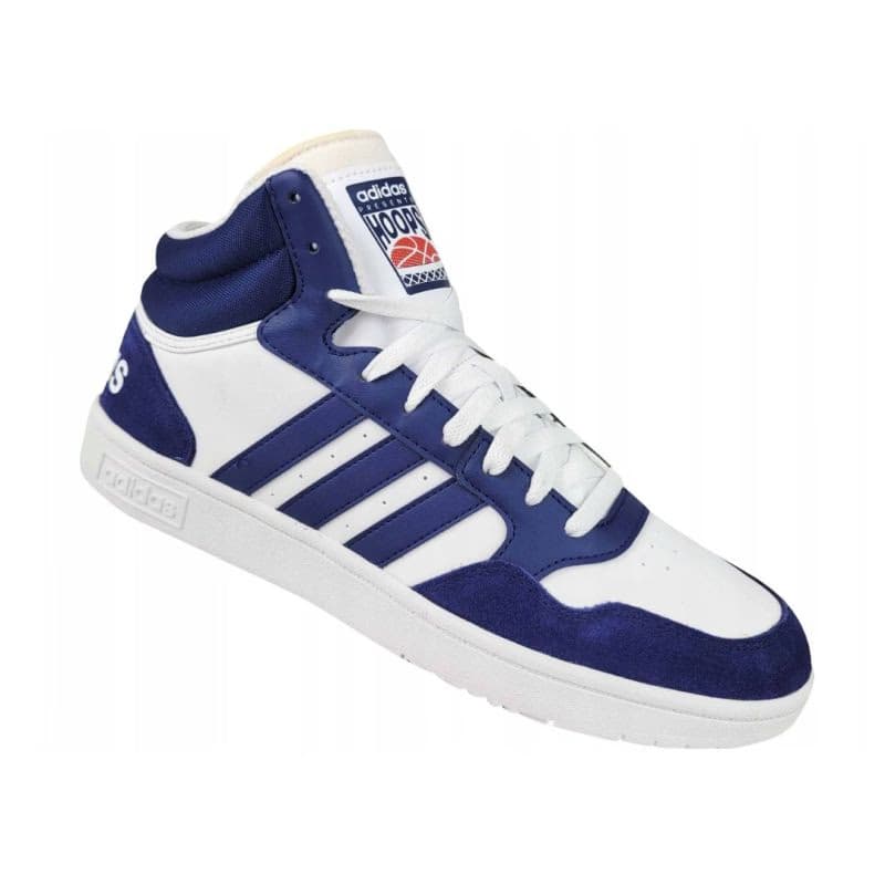 Pánska vychádzková obuv ADIDAS Hoops 3.0 Mid cloud white dark blue dark blue 4