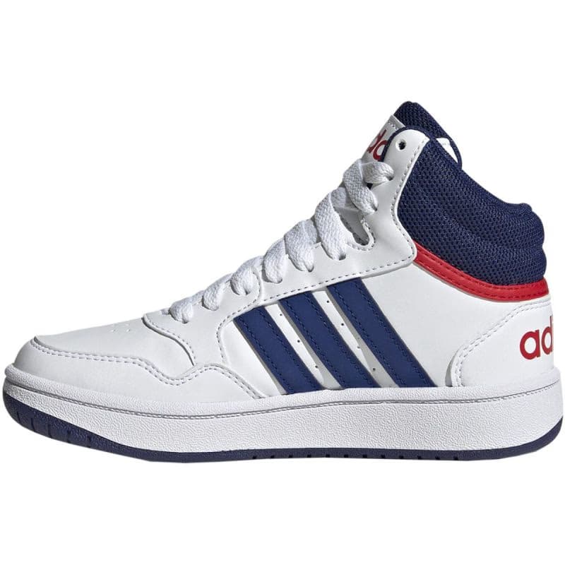 Chlapčenská rekreačná obuv ADIDAS Hoops 3.0 Mid cloud white victory blue better scarlet 2