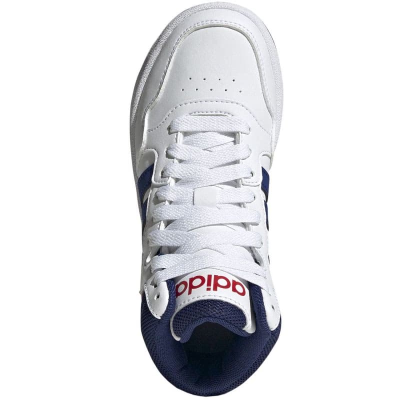 Chlapčenská rekreačná obuv ADIDAS Hoops 3.0 Mid cloud white victory blue better scarlet 3