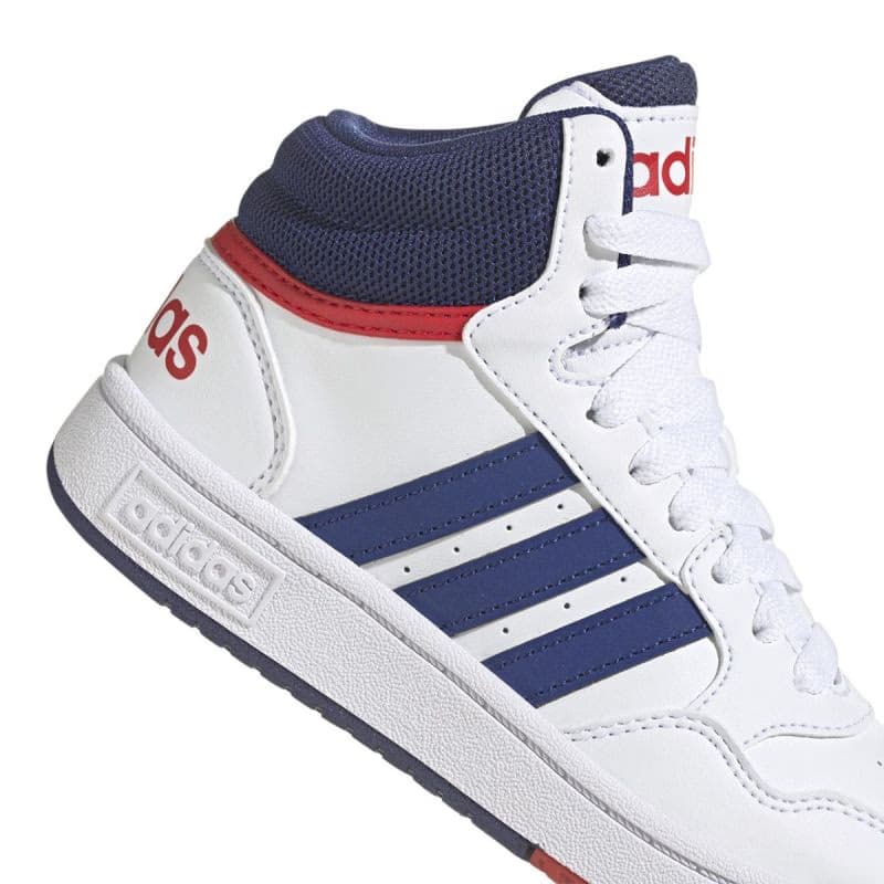 Chlapčenská rekreačná obuv ADIDAS Hoops 3.0 Mid cloud white victory blue better scarlet 5