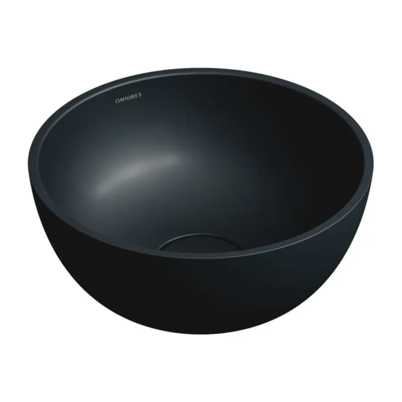 OMNIRES - SHELL M+ umývadlo na dosku, O35 cm, matná čierna láva SHELL350UNBLV 4