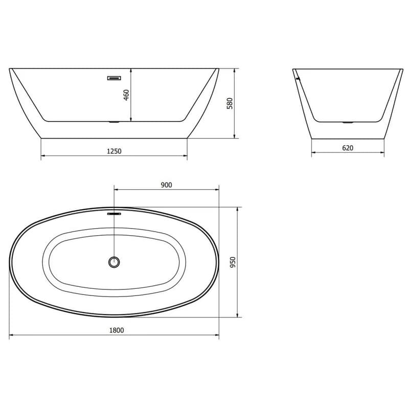 Mexen Eris 180 x 95 cm 53441809575-65 6
