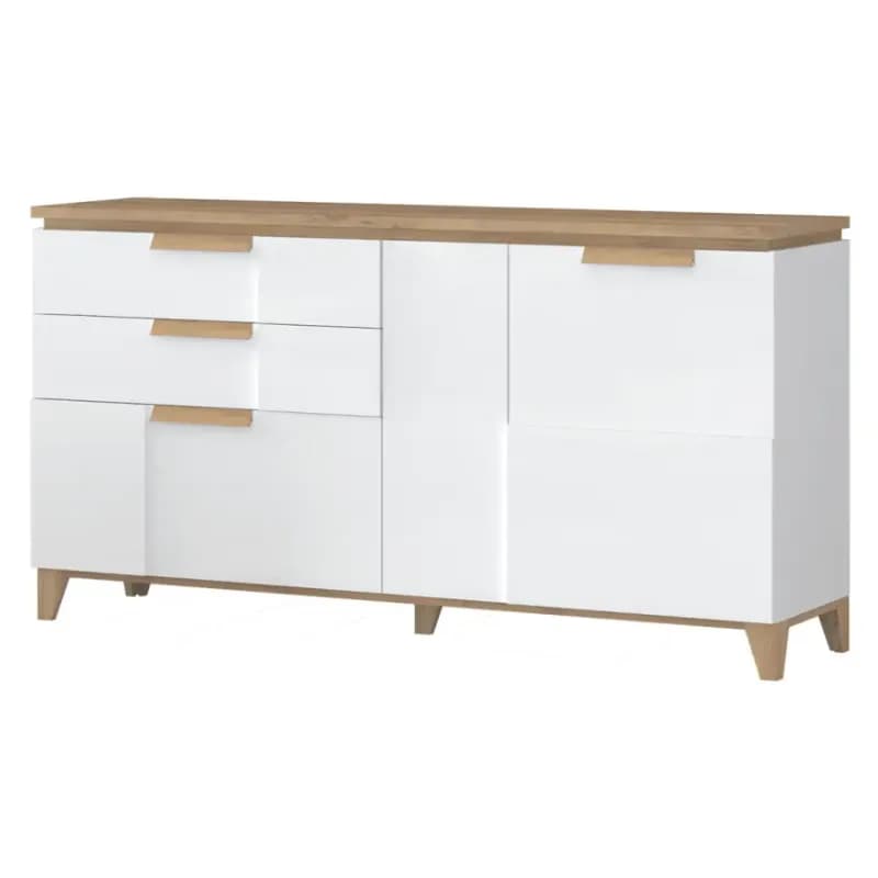 Komoda Brio K23 lakovaná pacific orech/crystal white