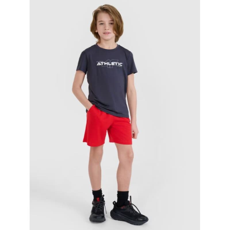 Chlapčenské tréningové tričko s krátkym rukávom 4F JUNIOR TSHIRT FNK M1209-22S-ANTHRACITE 4